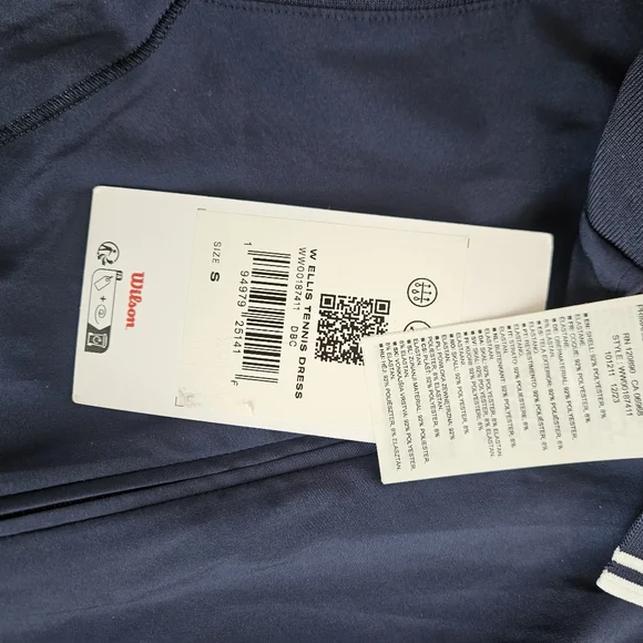 Nwt Wilson Ellis Navy Drop waist Pleated Preppy Tennis Dress s